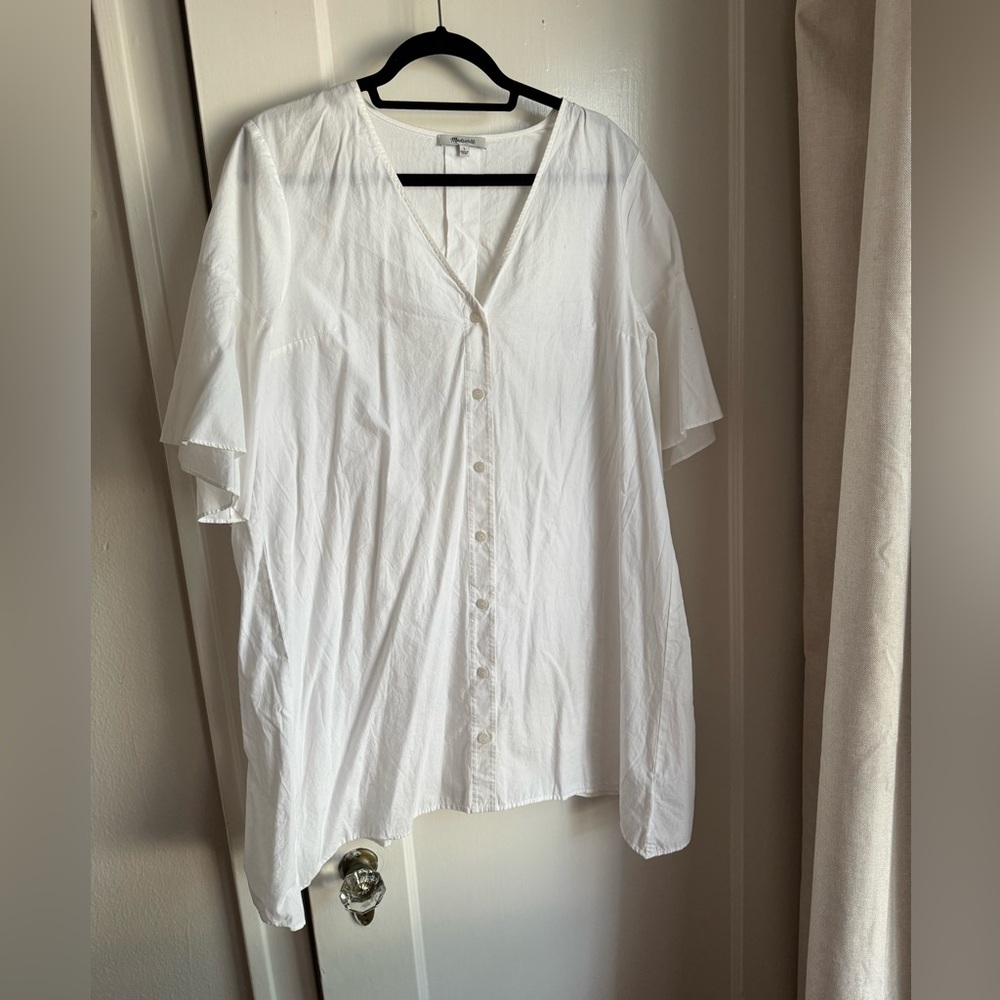 Madewell Mini Flutter Sleeve Shirtdress